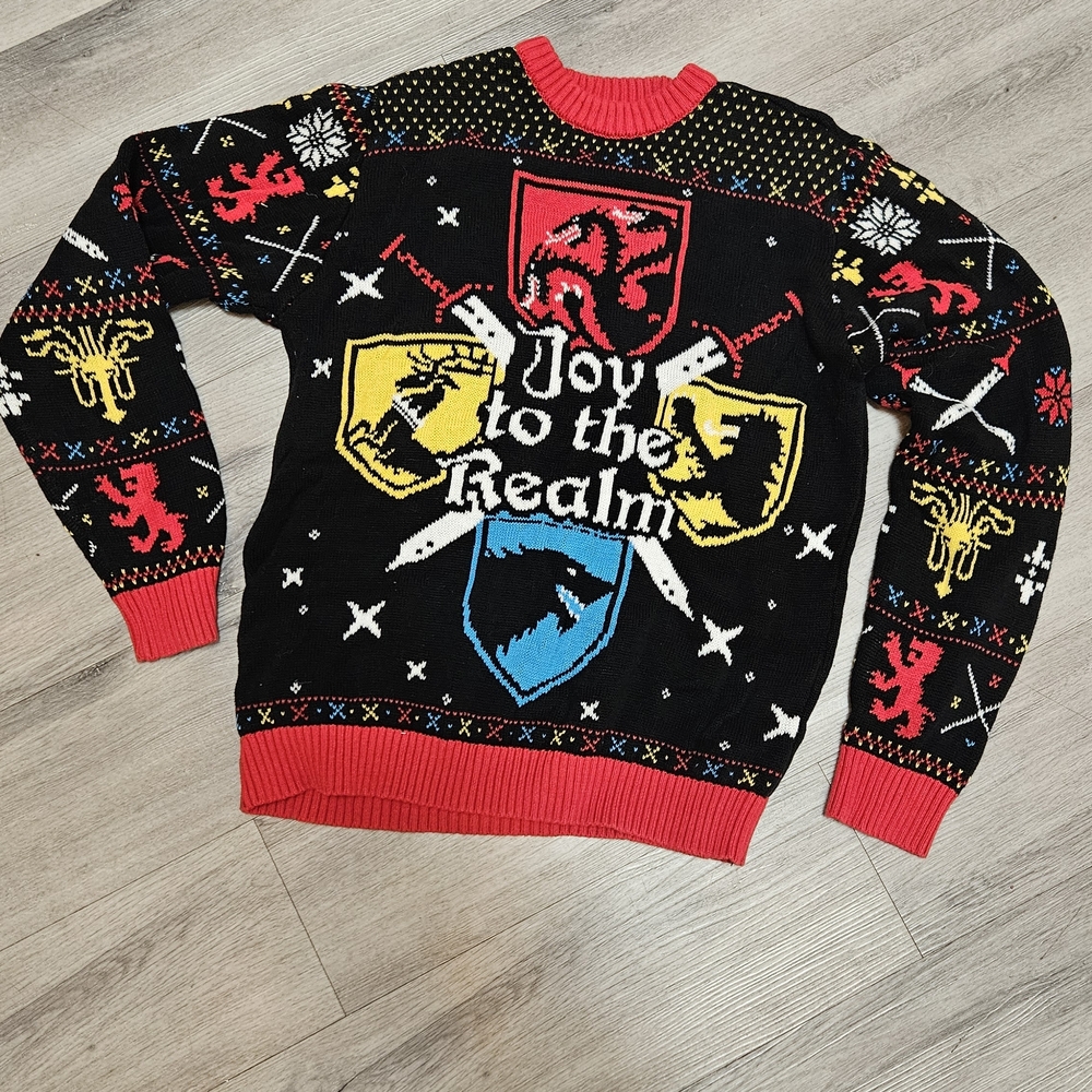 Festive Black and Red Crewneck Sweater